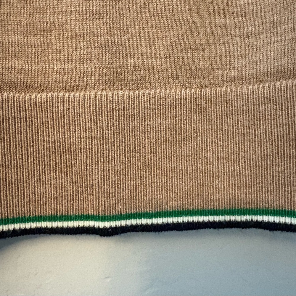 Banana Republic camel tan extra fine merino wool sweater petite medium - Picture 7 of 16